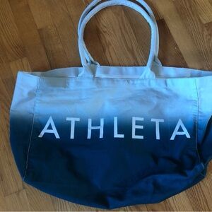 Athleta Ombre Navy Blue Canvas Tote Bag